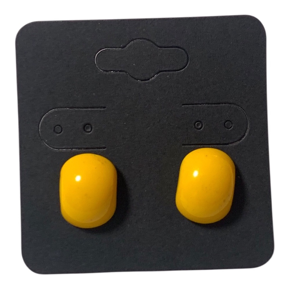 Yellow polymer clay stud earrings